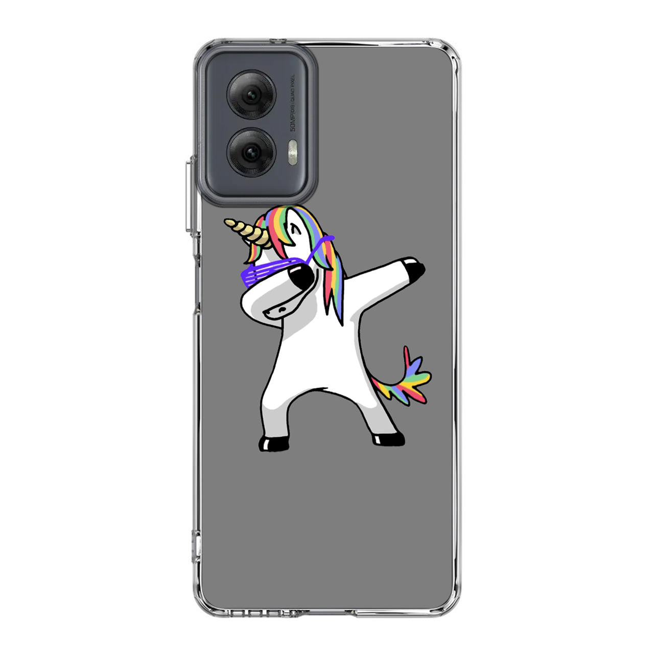 Unicorn Dabbing Grey Motorola Moto G Power 5G 2024 Case