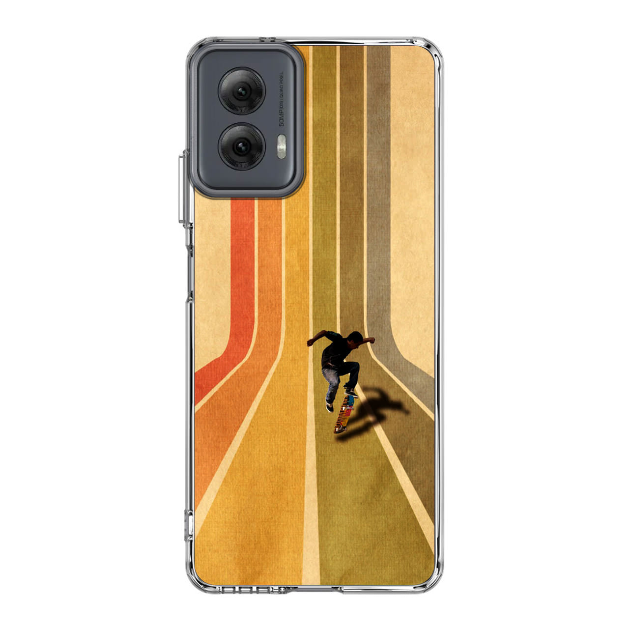 Vintage Skateboard On Colorful Stipe Runway Motorola Moto G Power 5G 2024 Case