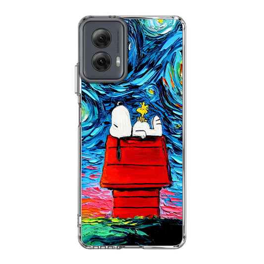 Dog Lying Under Starry Night Van Gogh Motorola Moto G Power 5G 2024 Case