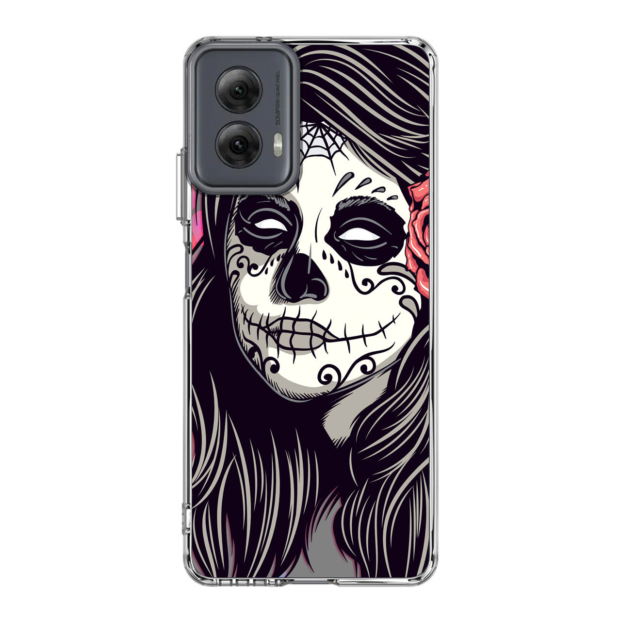 Girl Skull Flower Motorola Moto G Power 5G 2024 Case