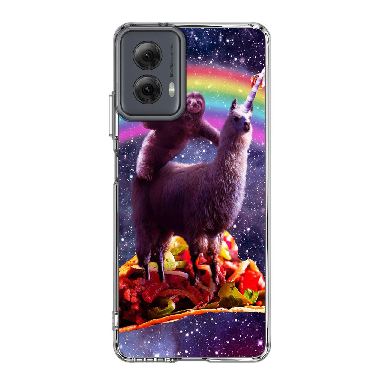 LLama And Sloth On Space Motorola Moto G Power 5G 2024 Case