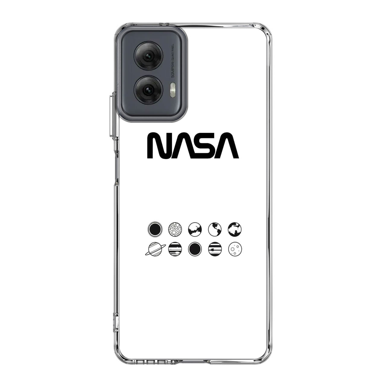 NASA Minimalist White Motorola Moto G Power 5G 2024 Case