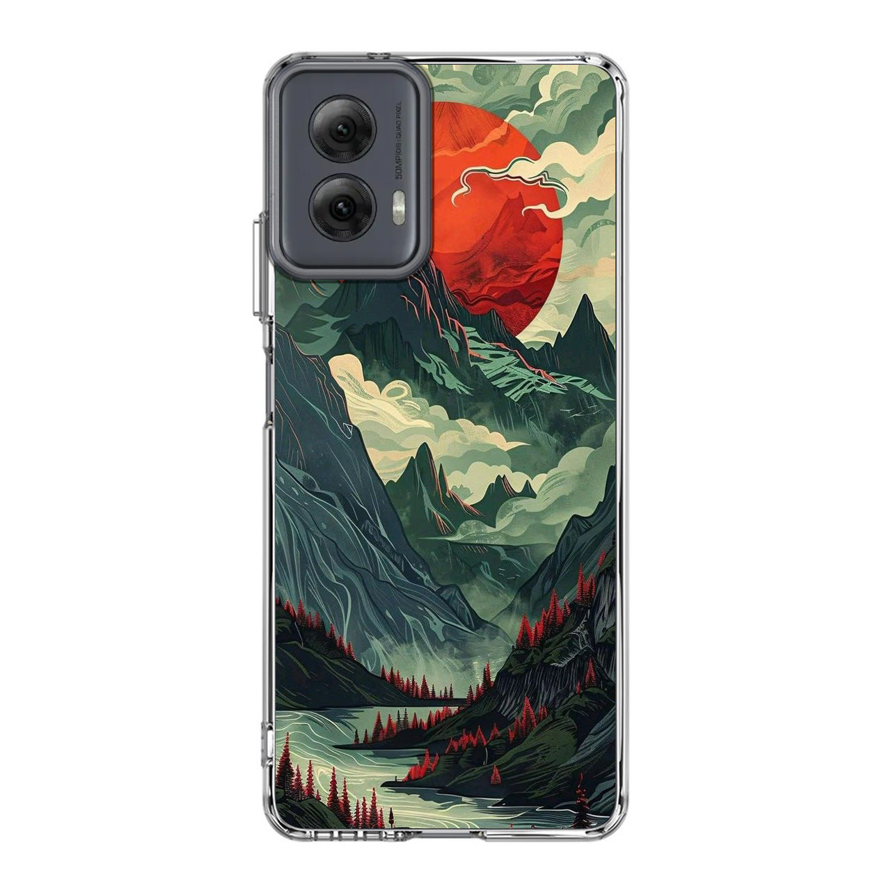 Crimson Moon Over Silent Peaks Motorola Moto G Power 5G 2024 Case
