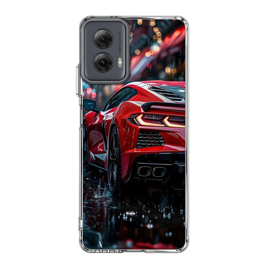 Red Sport Car in the Rain Motorola Moto G Power 5G 2024 Case