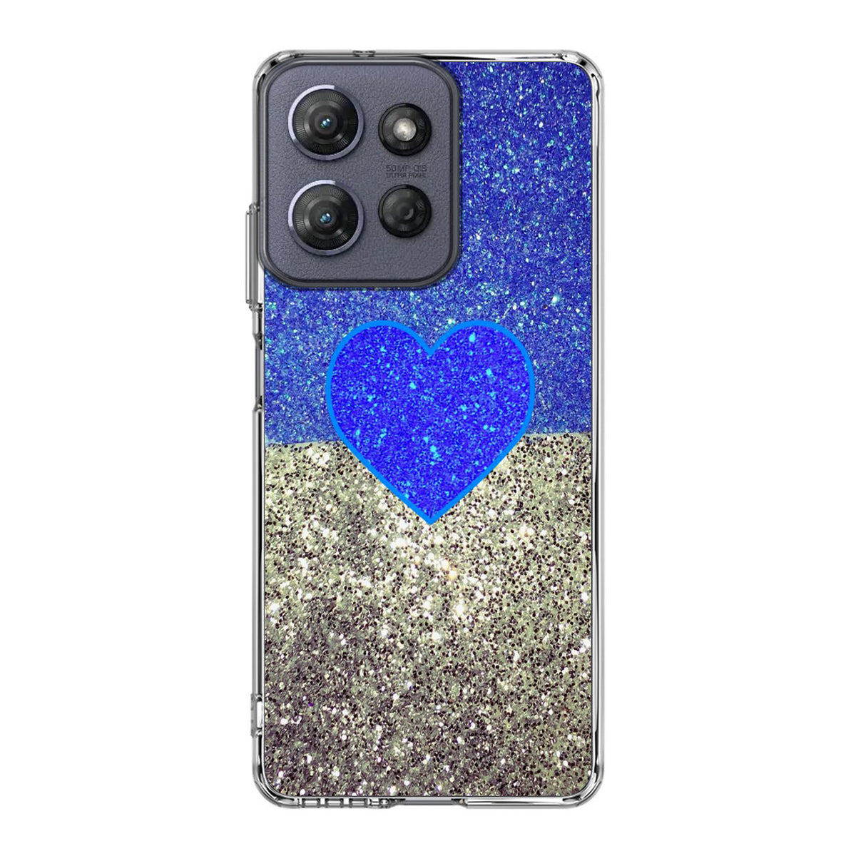 Love Glitter Blue and Grey Motorola Moto G Power 2025 Case