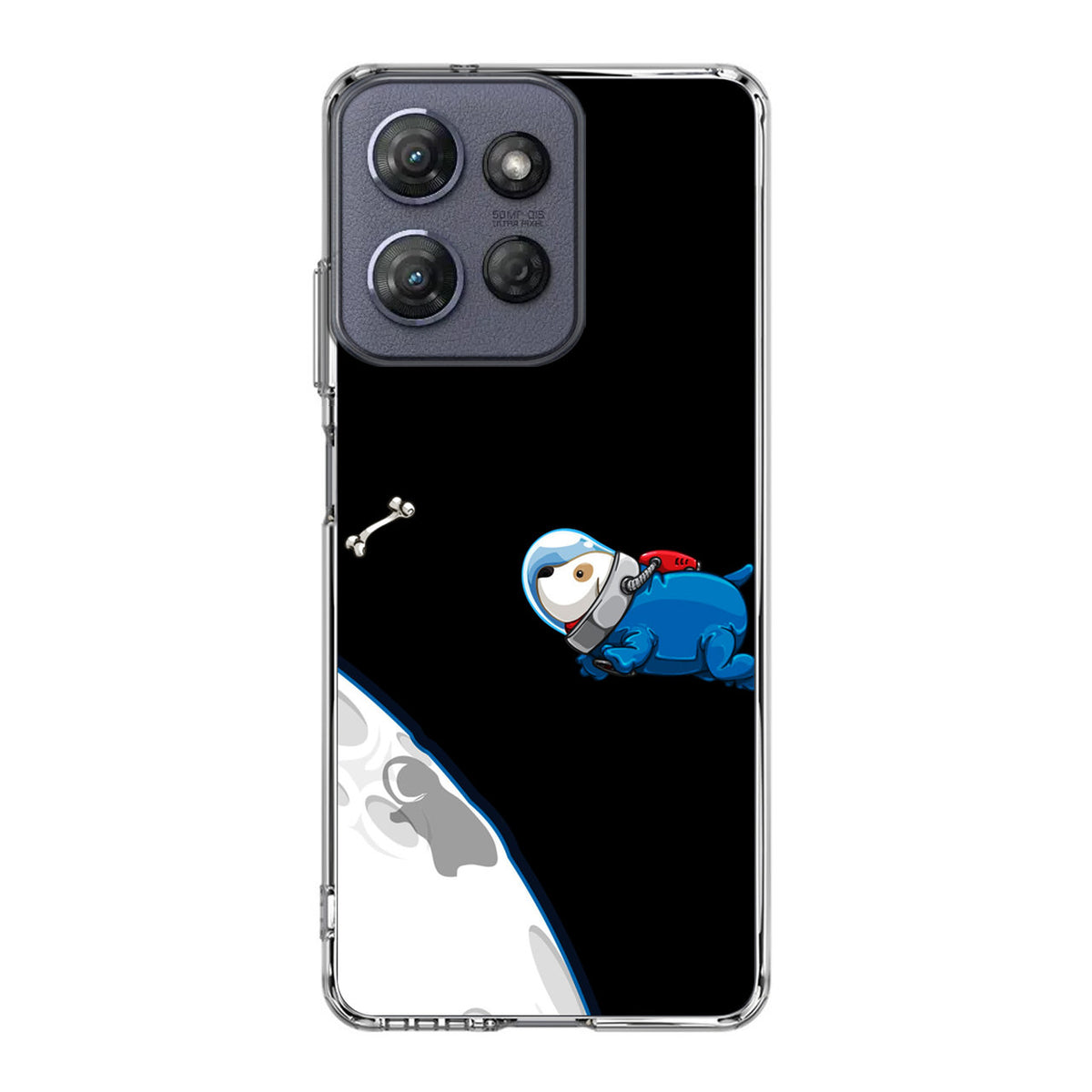 Space Dog Chasing A Bone Motorola Moto G Power 2025 Case