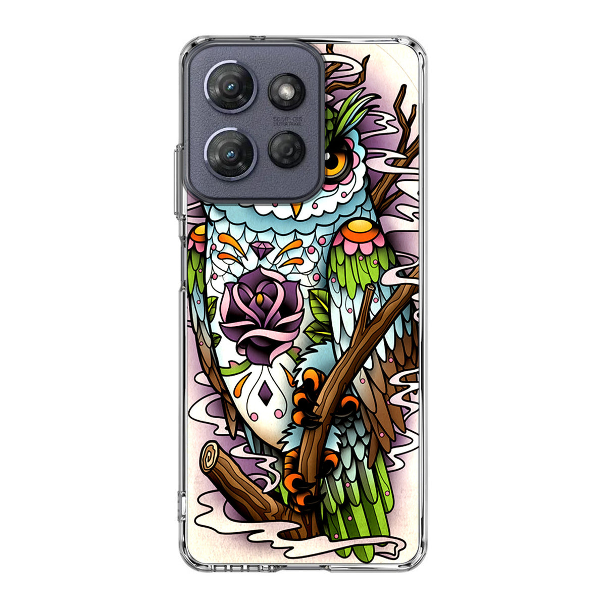 Sugar Skull Owl Tattoo Motorola Moto G Power 2025 Case