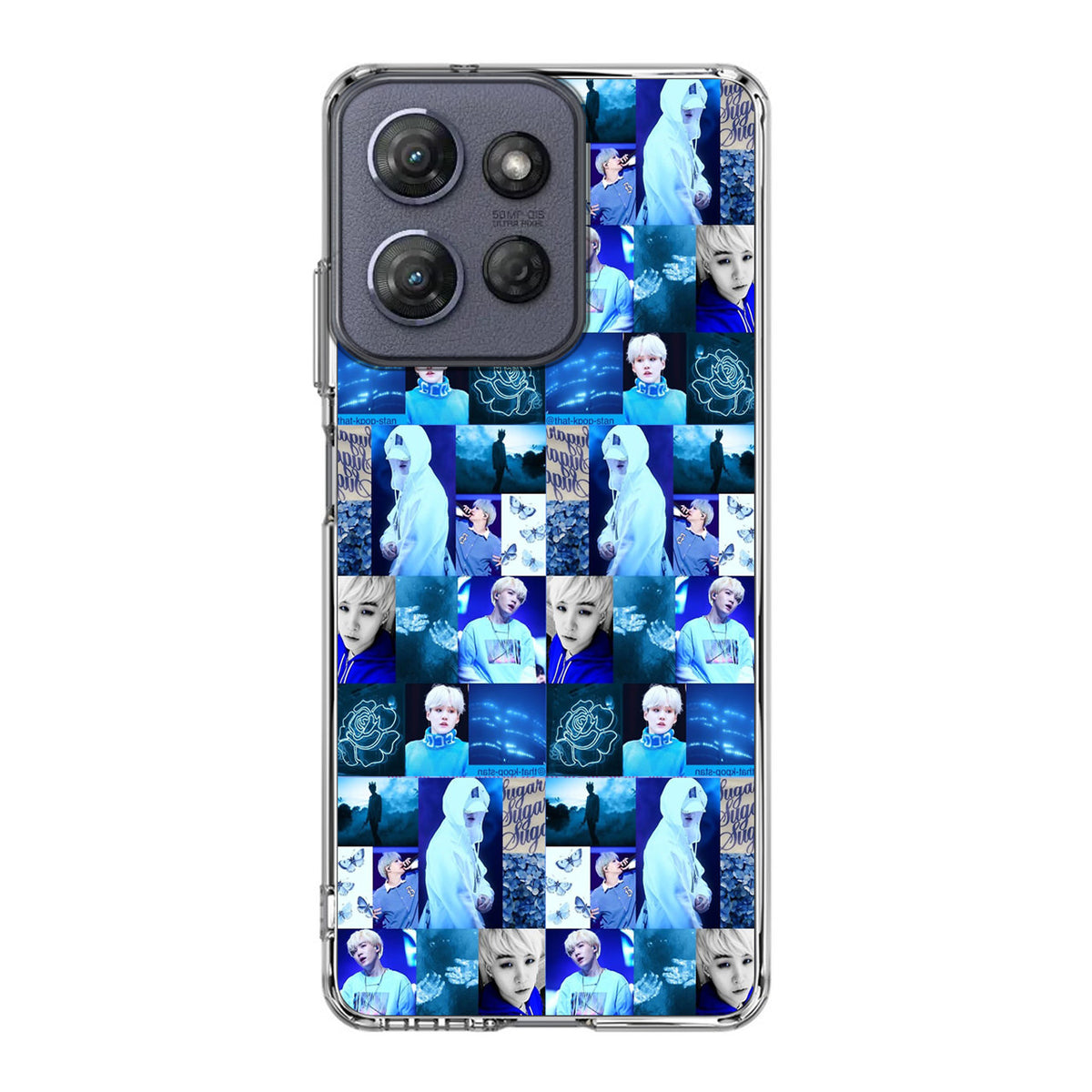 BTS Suga Blue Aesthetic Collage Motorola Moto G Power 2025 Case