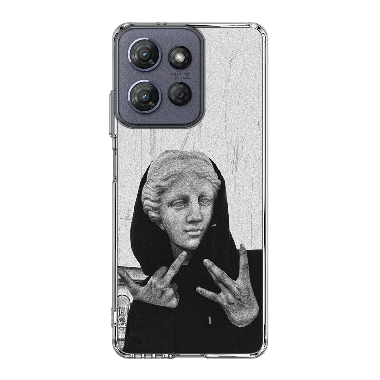 Greek Statue Wearing Hoodie Motorola Moto G Power 2025 Case