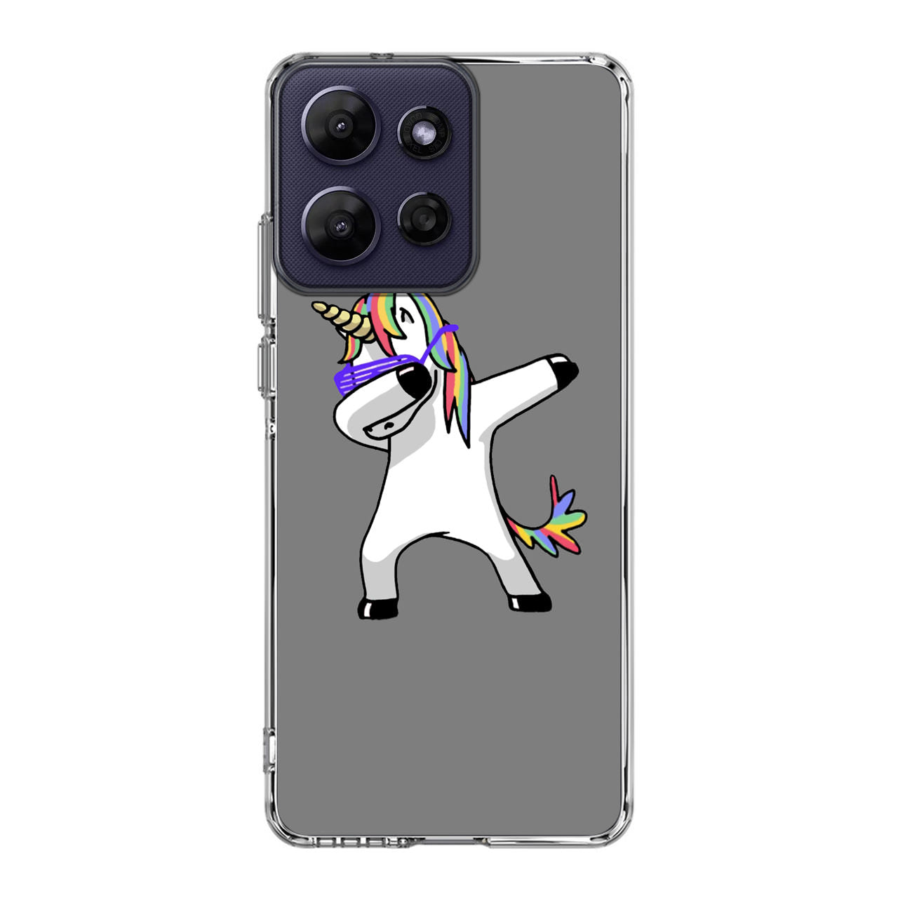 Unicorn Dabbing Grey Motorola Moto G Power 2026 Case
