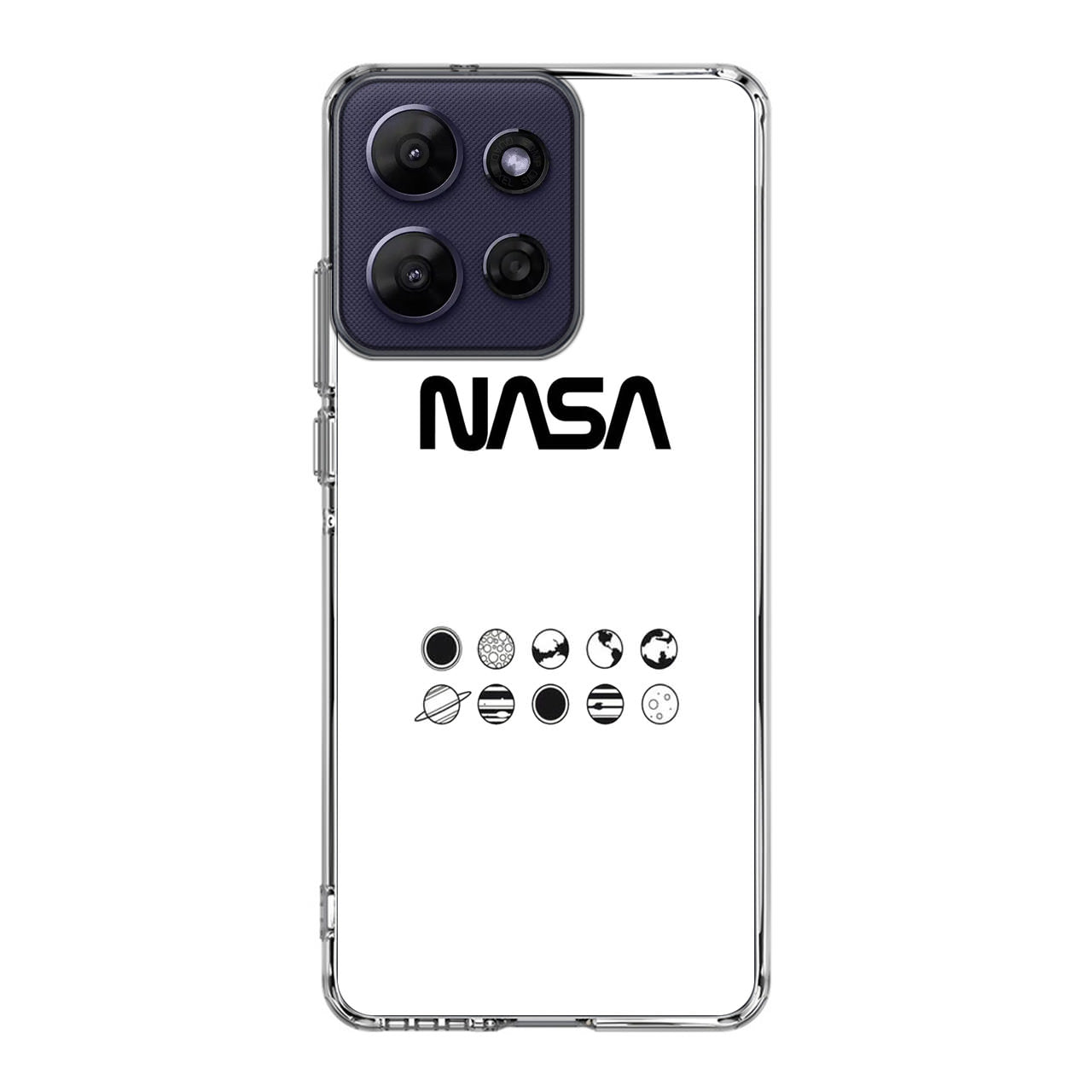 NASA Minimalist White Motorola Moto G Power 2026 Case