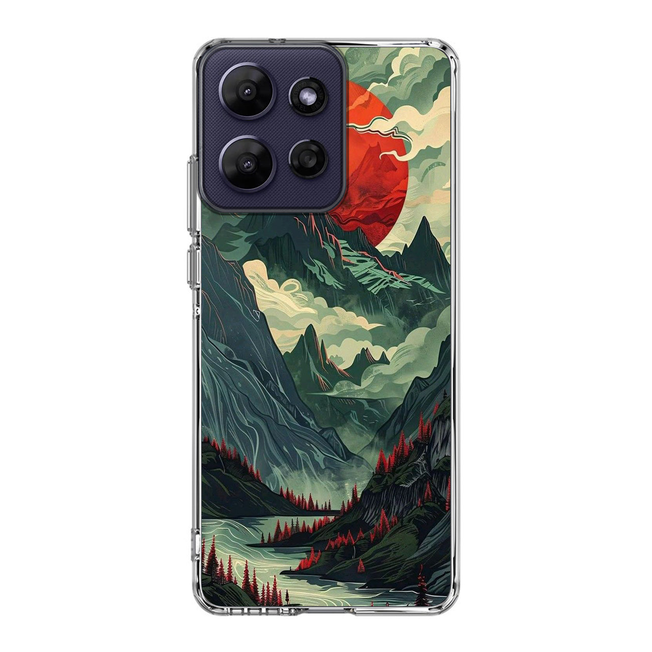 Crimson Moon Over Silent Peaks Motorola Moto G Power 2026 Case