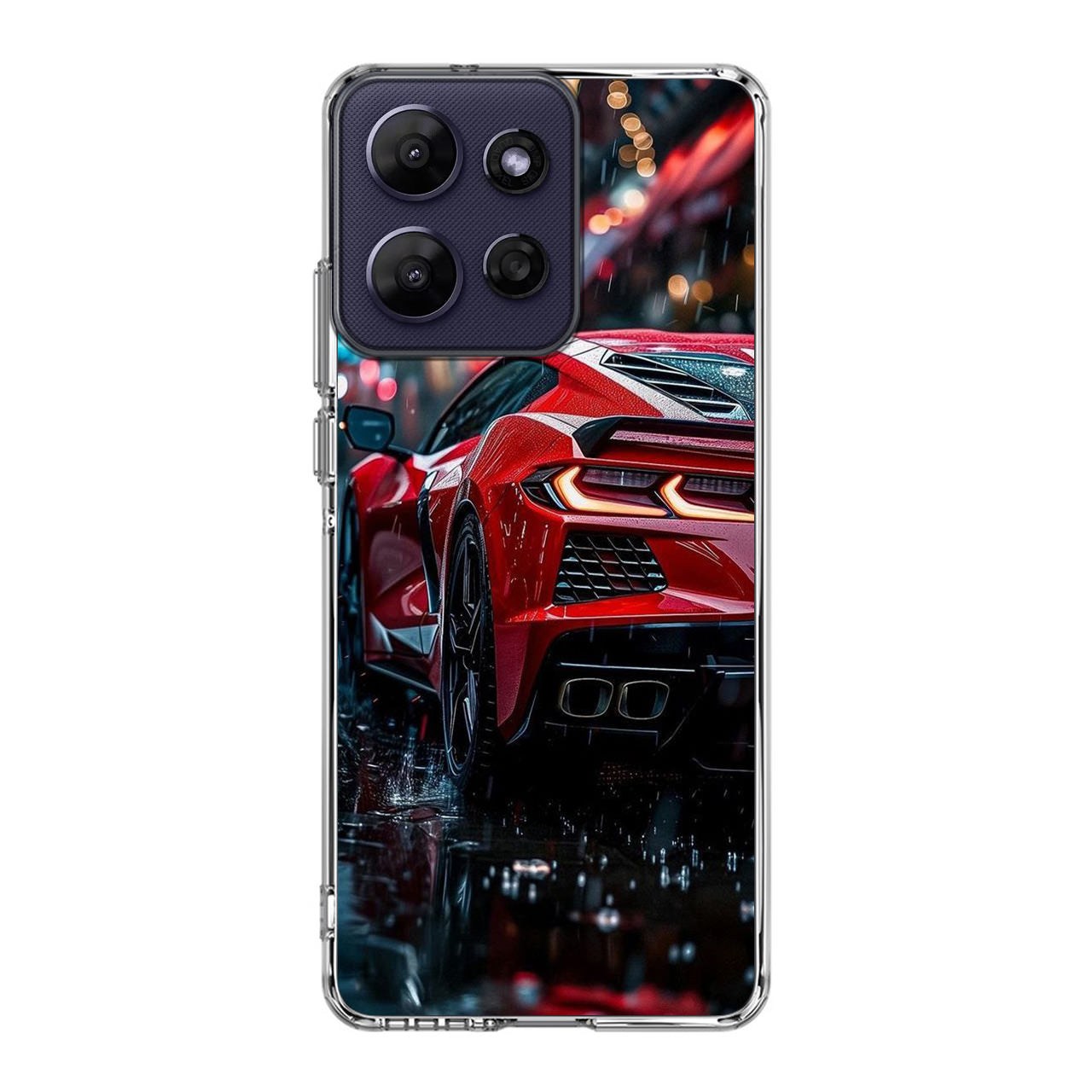 Red Sport Car in the Rain Motorola Moto G Power 2026 Case