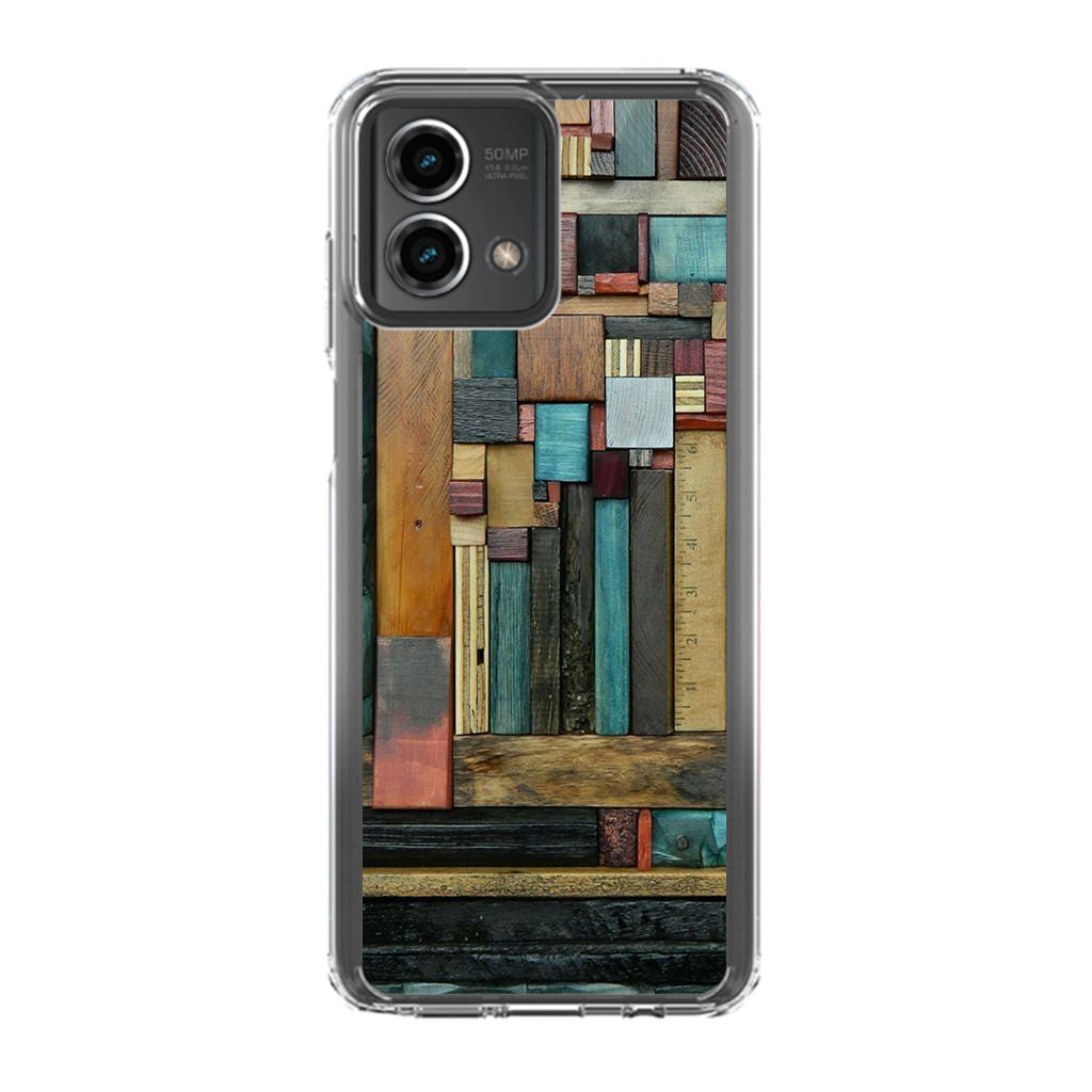 Painted Abstract Wood Sculptures Motorola Moto G Stylus 5G 2023 Case