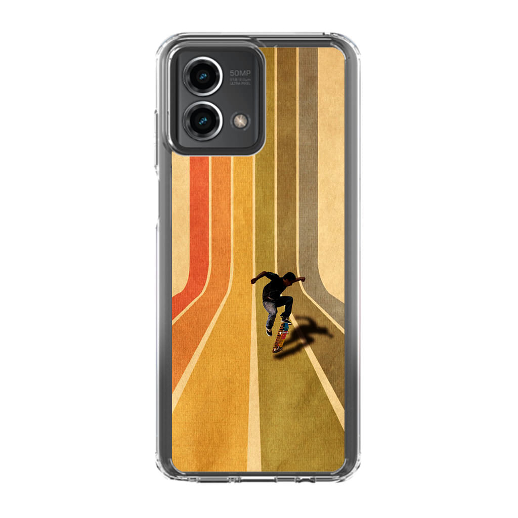 Vintage Skateboard On Colorful Stipe Runway Motorola Moto G Stylus 5G 2023 Case