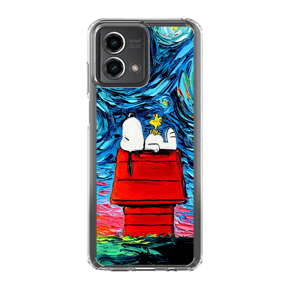 Dog Lying Under Starry Night Van Gogh Motorola Moto G Stylus 5G 2023 Case