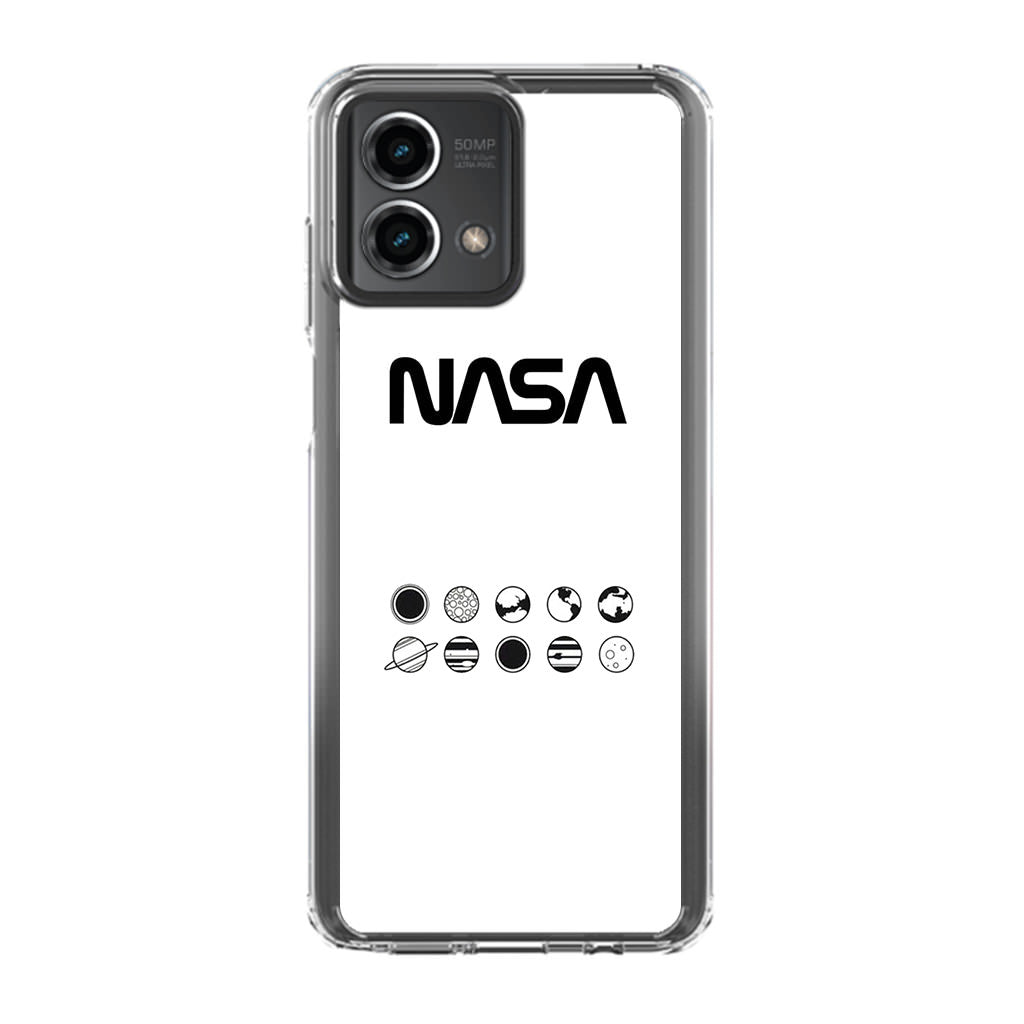 NASA Minimalist White Motorola Moto G Stylus 5G 2023 Case