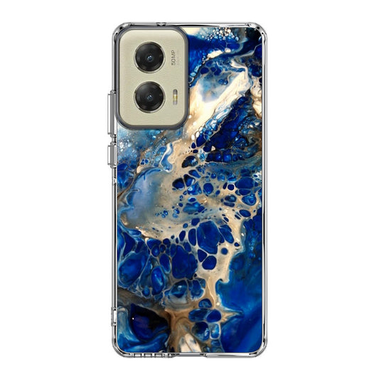 Abstract Golden Blue Paint Art Motorola Moto G Stylus 5G 2024 Case