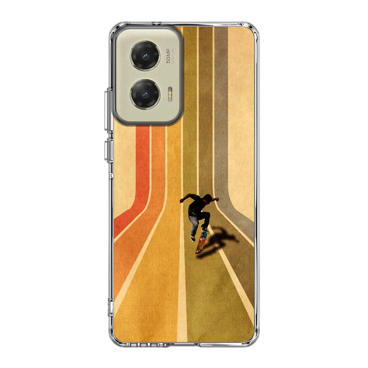 Vintage Skateboard On Colorful Stipe Runway Motorola Moto G Stylus 5G 2024 Case