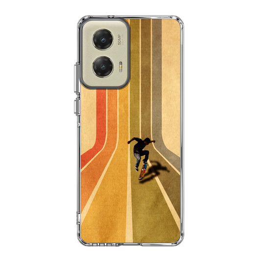 Vintage Skateboard On Colorful Stipe Motorola Moto G Stylus 5G 2024 Case