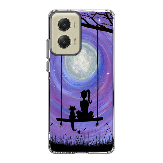Girl Cat and Moon Motorola Moto G Stylus 5G 2024 Case