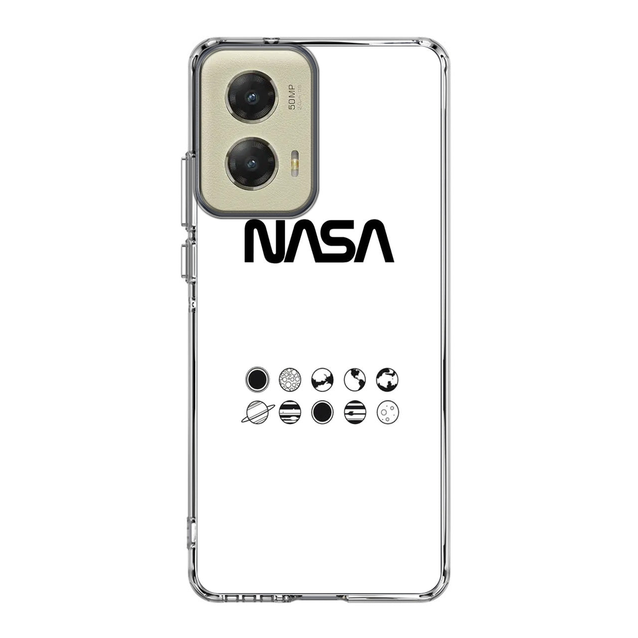 NASA Minimalist White Motorola Moto G Stylus 5G 2024 Case