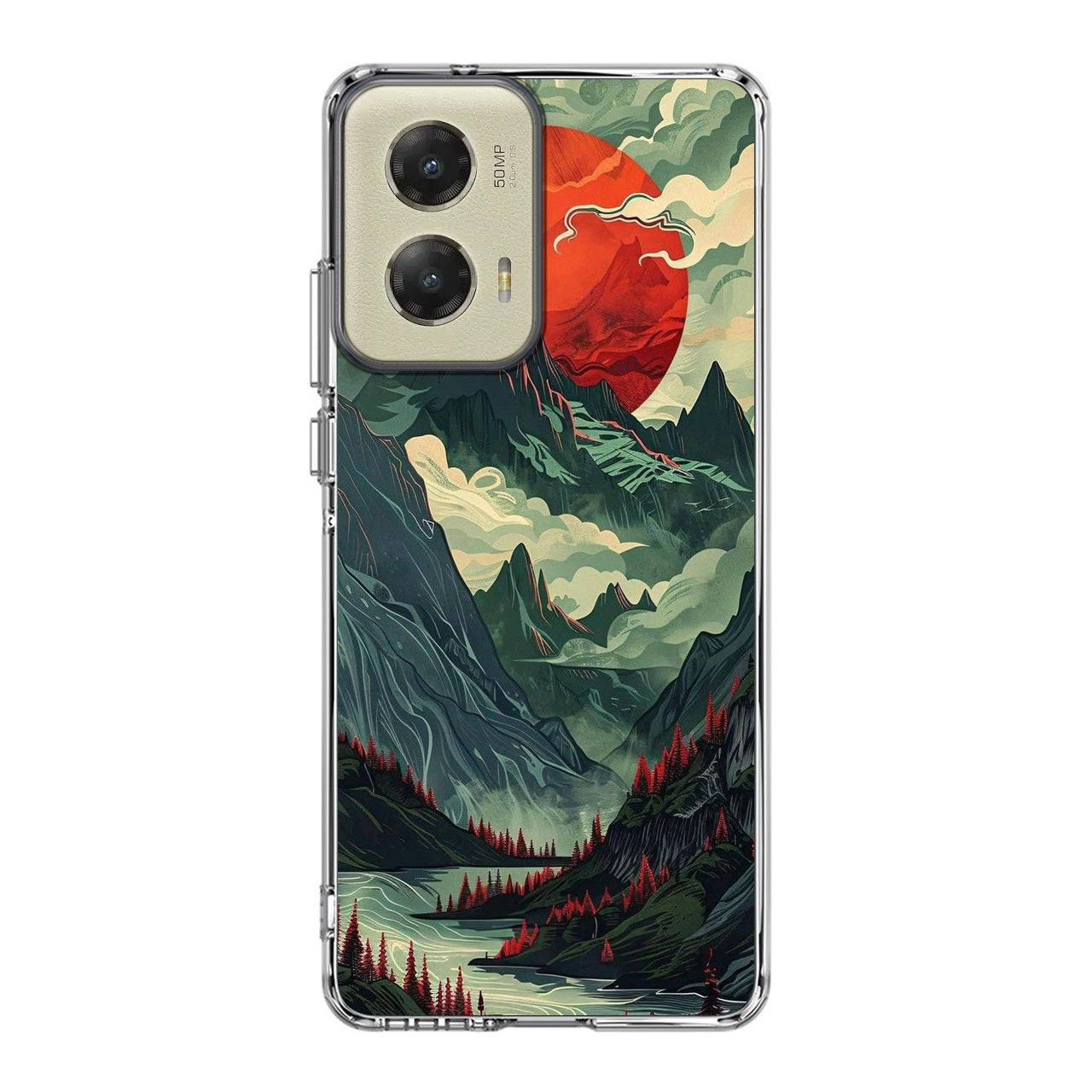 Crimson Moon Over Silent Peaks Motorola Moto G Stylus 5G 2024 Case