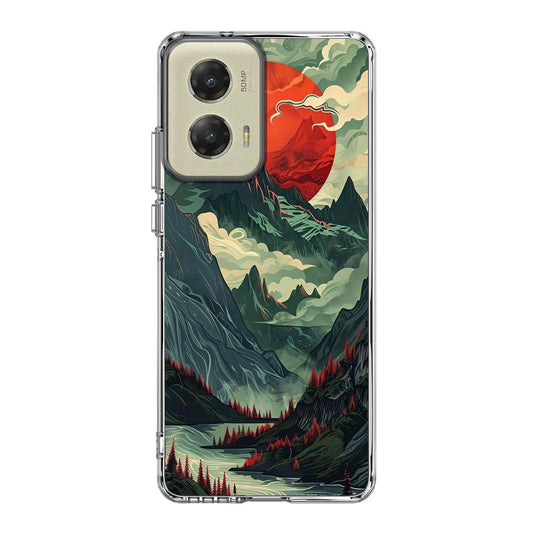 Crimson Moon Over Silent Peaks Motorola Moto G Stylus 5G 2024 Case
