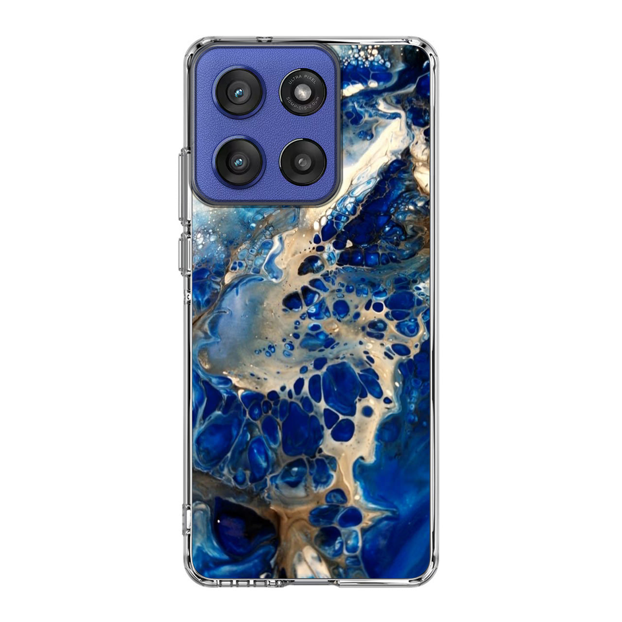 Abstract Golden Blue Paint Art Motorola Moto G Stylus 2025 Case