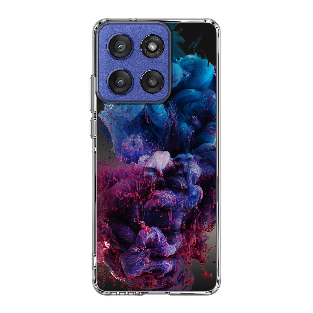 Colorful Dust Art on Black Motorola Moto G Stylus 2025 Case