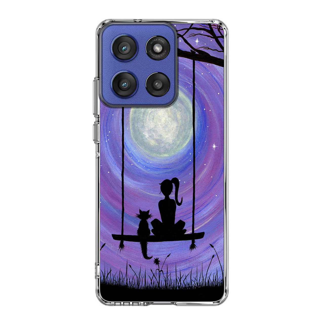 Girl Cat and Moon Motorola Moto G Stylus 2025 Case