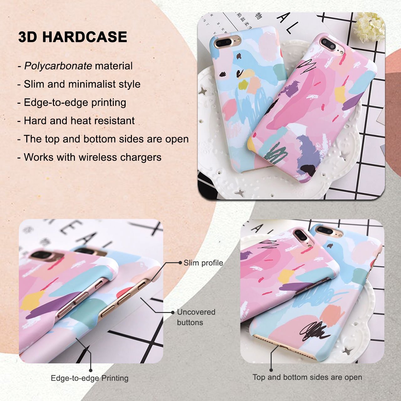 Colorful Dust Art on White iPhone 6 / 6s Plus Case