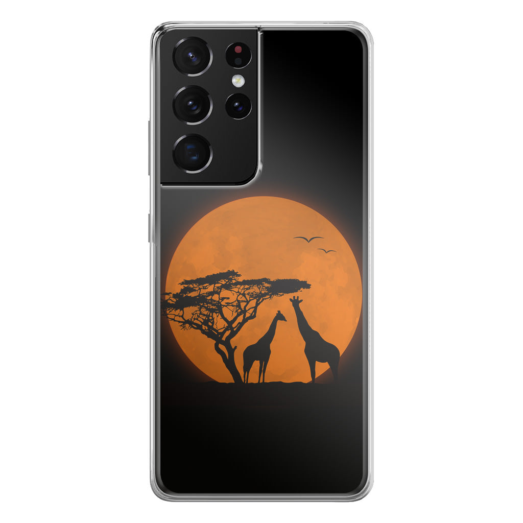 Giraffes Silhouette Galaxy S21 Ultra Case