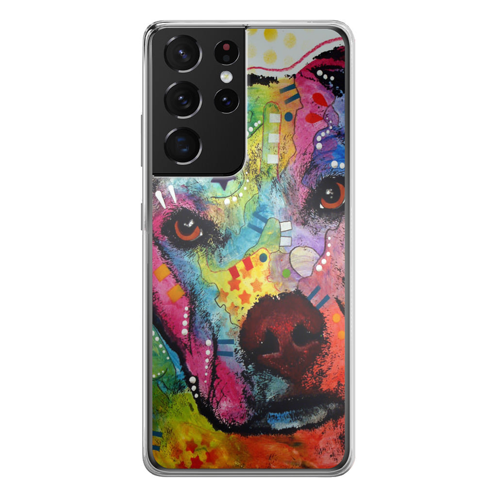 Pitbull Love Painting Galaxy S21 Ultra Case