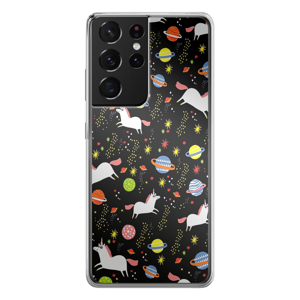 Space Unicorn Pattern Galaxy S21 Ultra Case