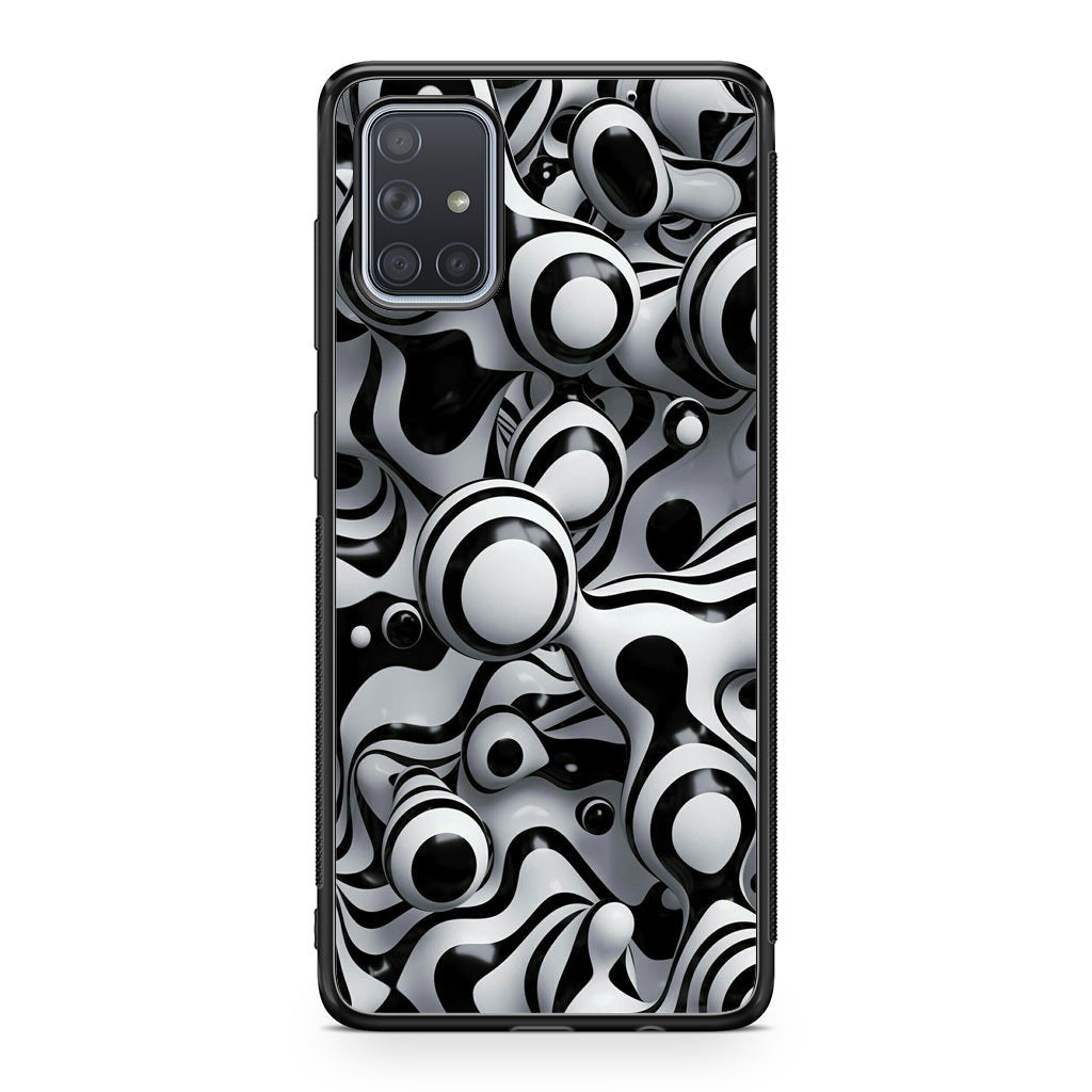 Abstract Art Black White Galaxy A51 / A71 Case