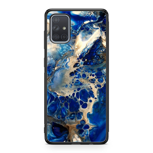 Abstract Golden Blue Paint Art Galaxy A51 / A71 Case