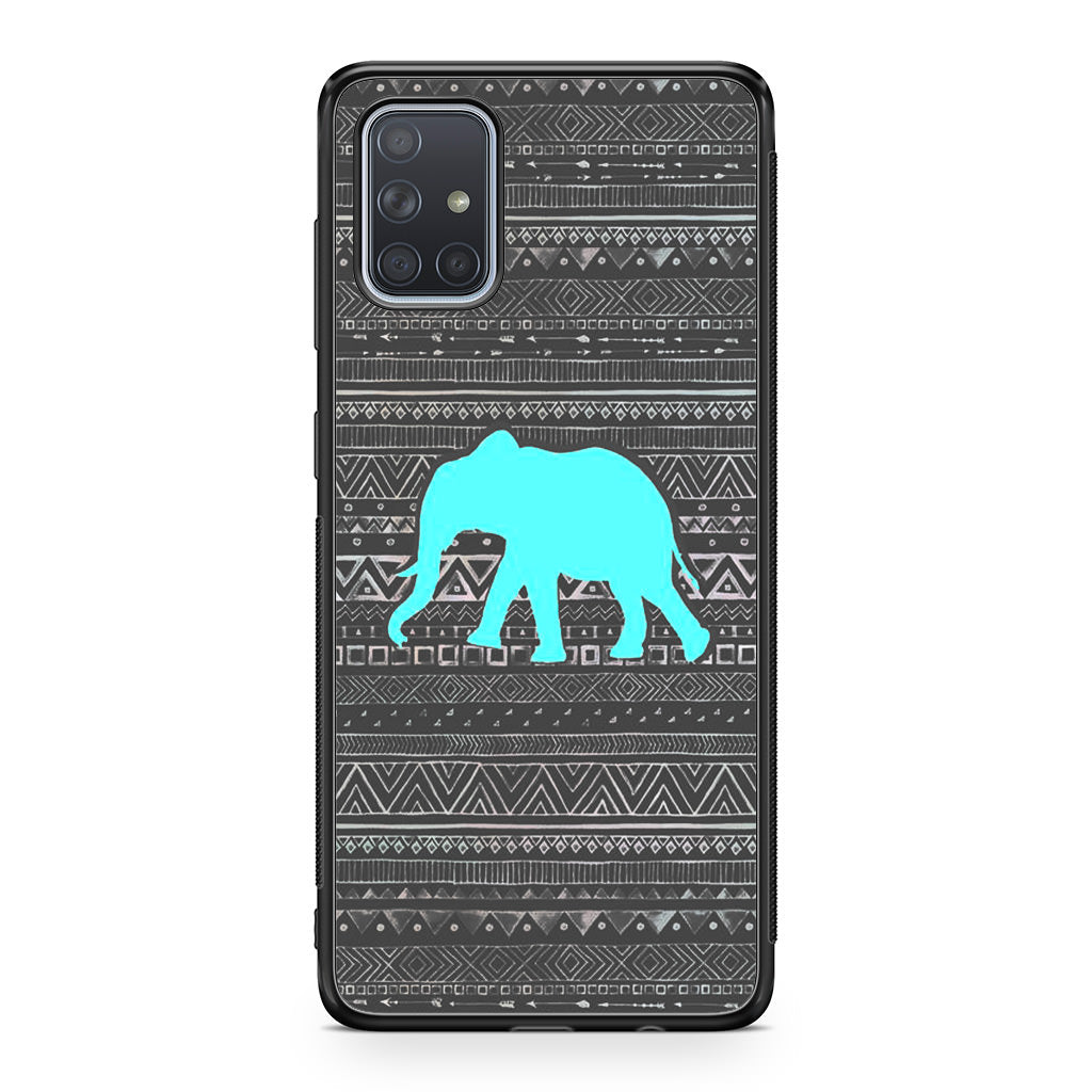 Aztec Elephant Turquoise Galaxy A51 / A71 Case