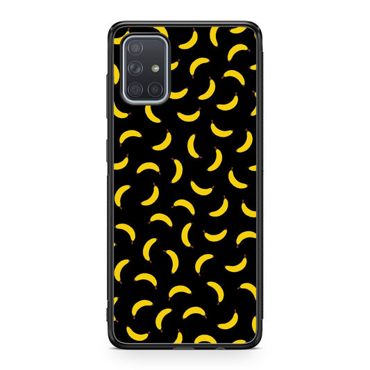 Bananas Fruit Pattern Black Galaxy A51 / A71 Case