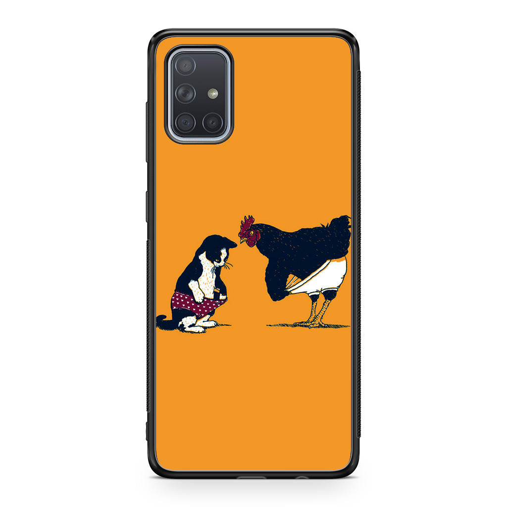 Cat Chicken Yellow Underwear Cute Galaxy A51 / A71 Case