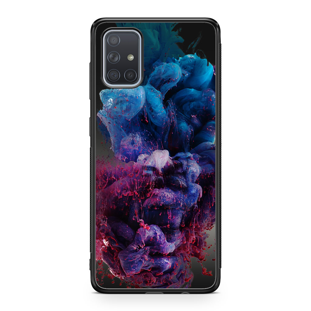Colorful Dust Art on Black Galaxy A51 / A71 Case