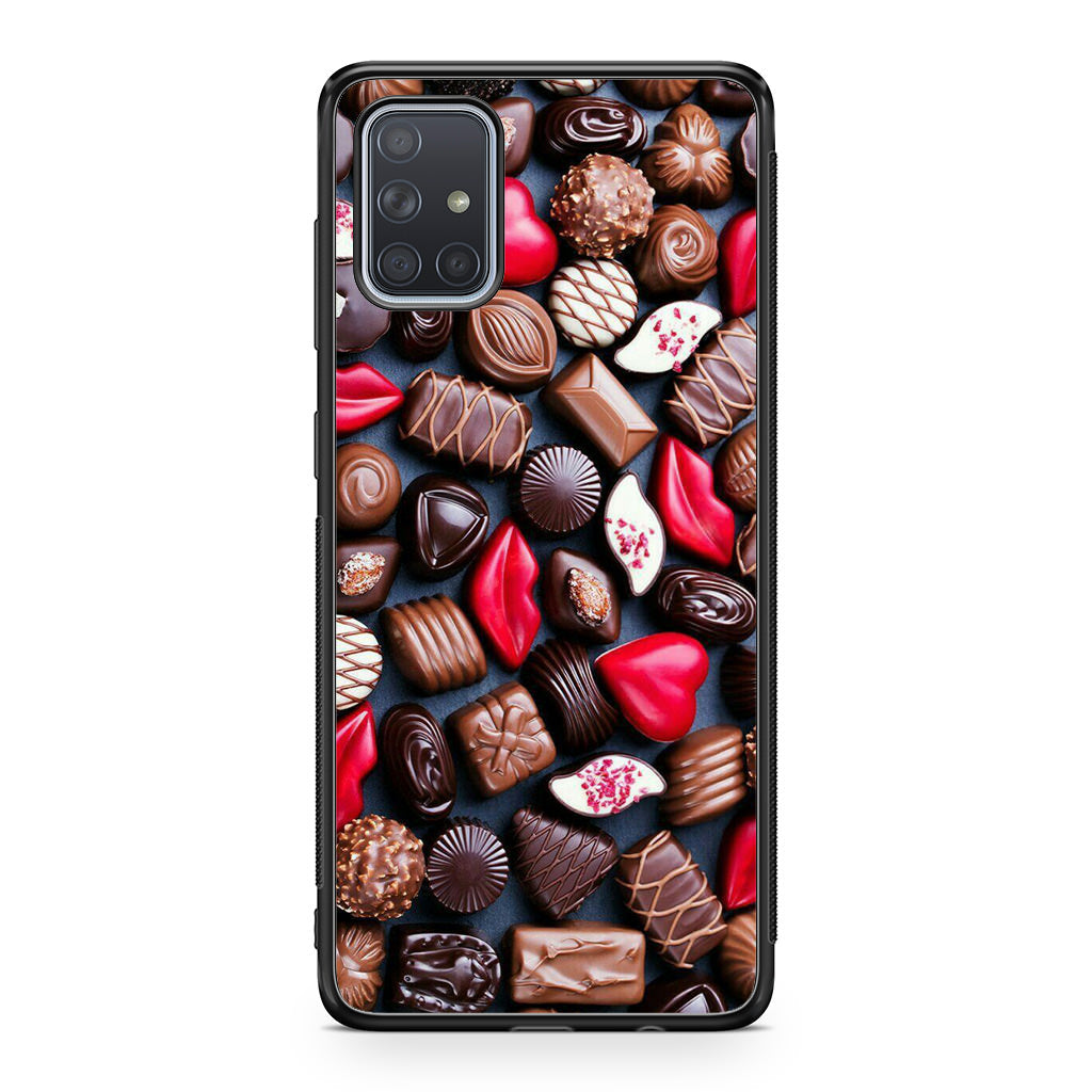 I Love Choco Pattern Galaxy A51 / A71 Case