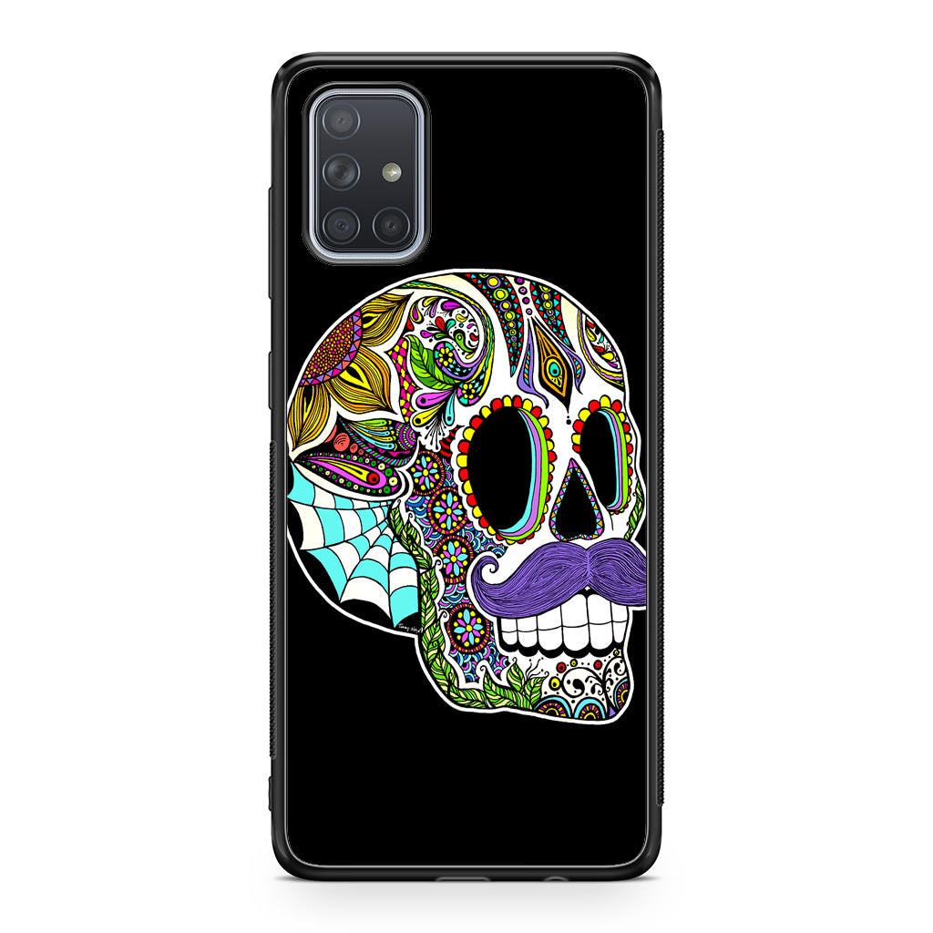 Mustache Sugar Skull Galaxy A51 / A71 Case