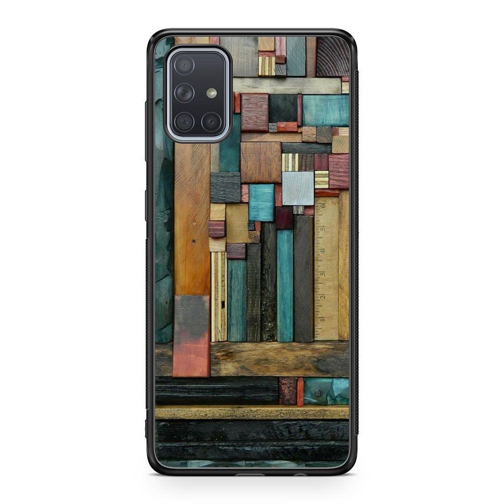 Painted Abstract Wood Sculptures Galaxy A51 / A71 Case