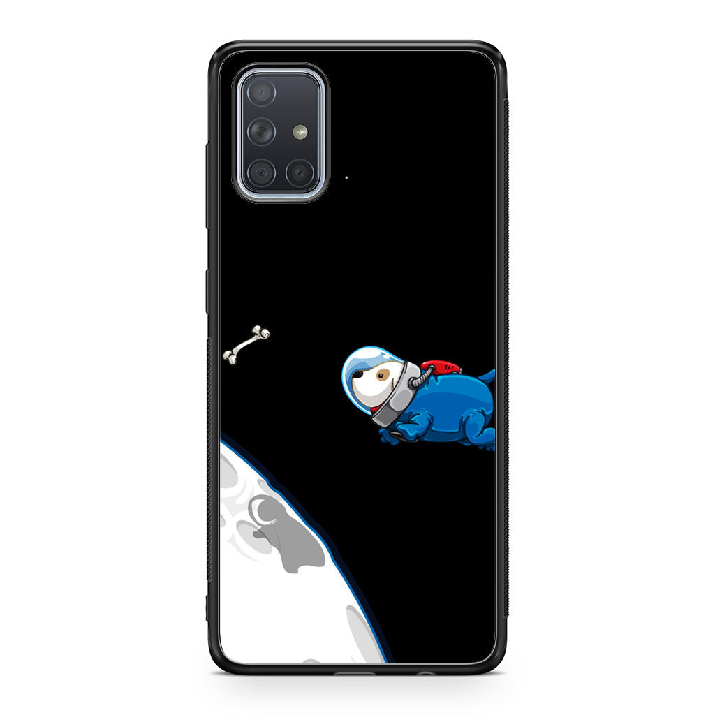 Space Dog Chasing A Bone Galaxy A51 / A71 Case