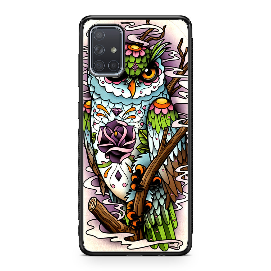 Sugar Skull Owl Tattoo Galaxy A51 / A71 Case