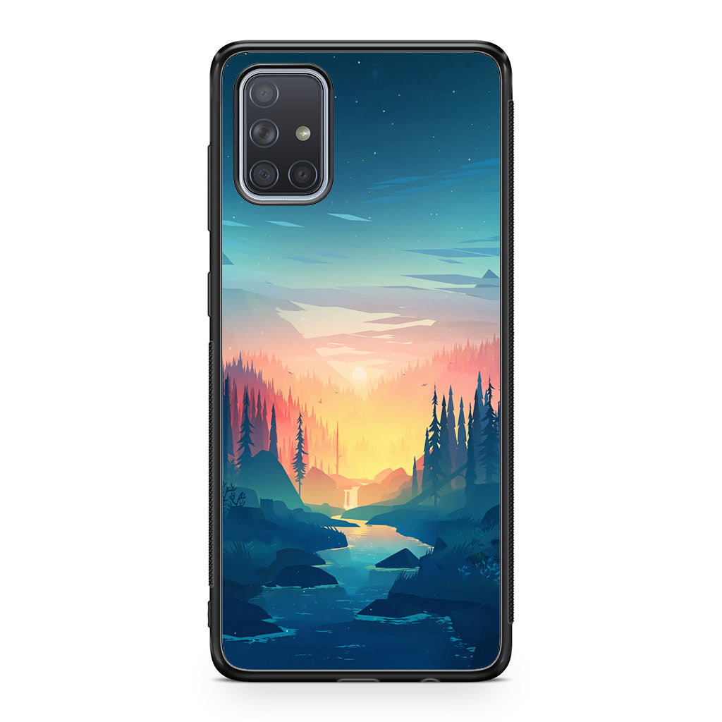 Sunset at The River Galaxy A51 / A71 Case