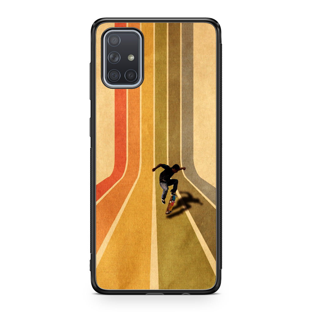 Vintage Skateboard On Colorful Stipe Runway Galaxy A51 / A71 Case
