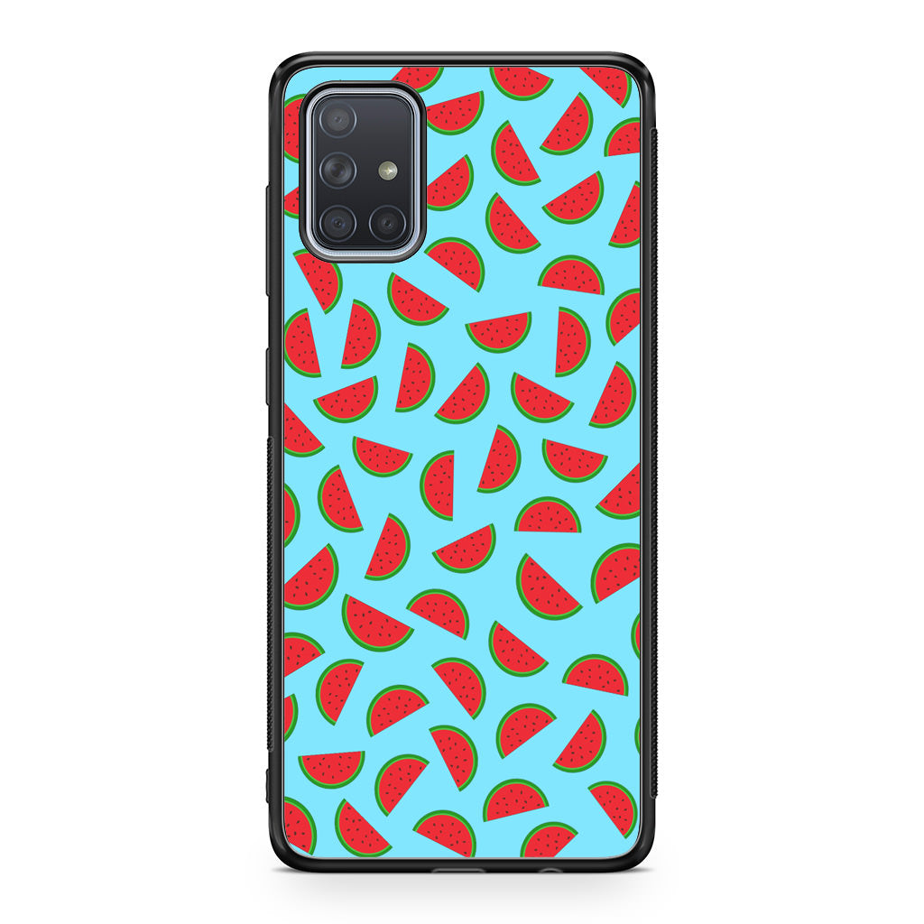 Watermelon Fruit Pattern Blue Galaxy A51 / A71 Case
