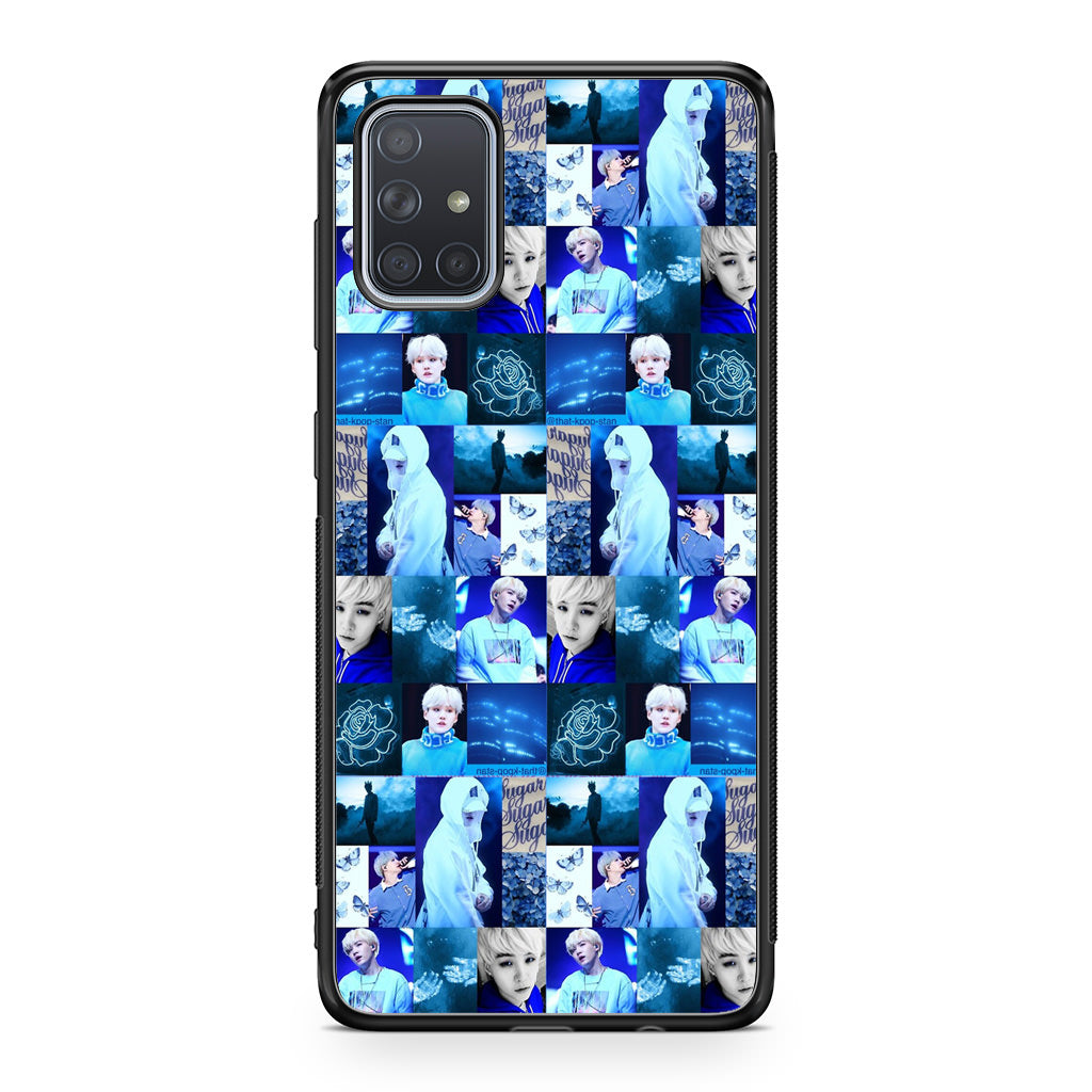 BTS Suga Blue Aesthetic Collage Galaxy A51 / A71 Case